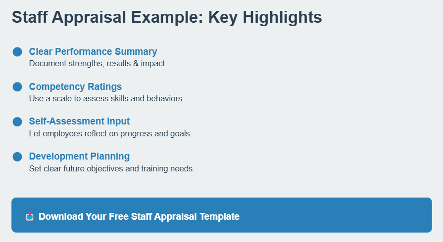 Staff Appraisal Key Highlights Staff Appraisal Key Highlights