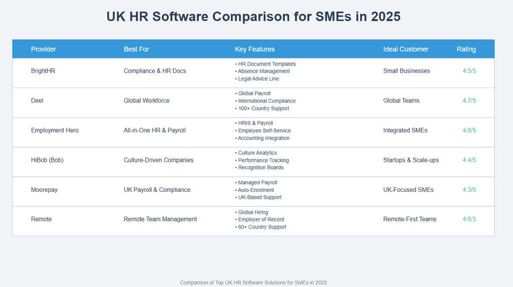 HR Software Vendor Comparison